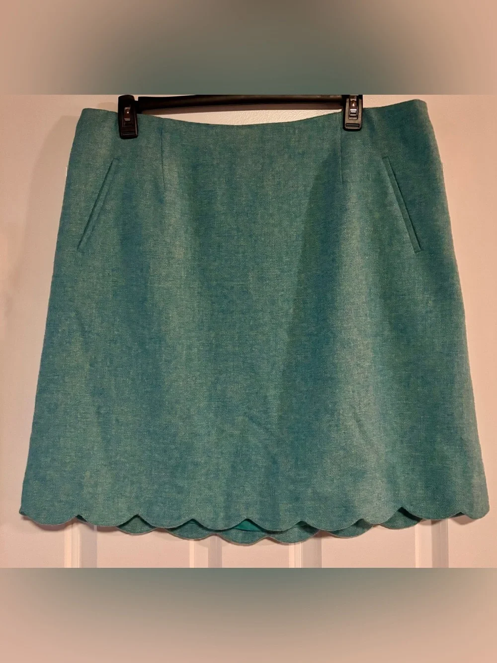 Talbots Wool Teal Scalloped Hem Women's Skirt, size 18W